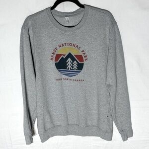 Grey Banff National Park Pullover Crew Neck Sweatshirt S